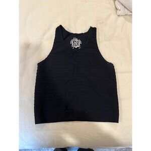 Sugarlips black ribbed crop top